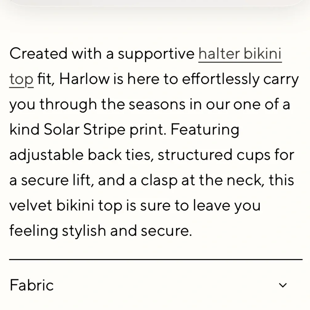 Frankie's Harlow Striped Velvet Bikini Top